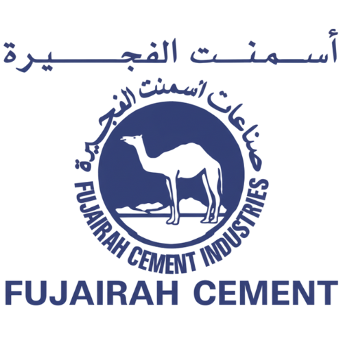 Fujairah Cement Industries logo, confirming the international reliability of the Vortex Blastair solution for heavy industrial applications.