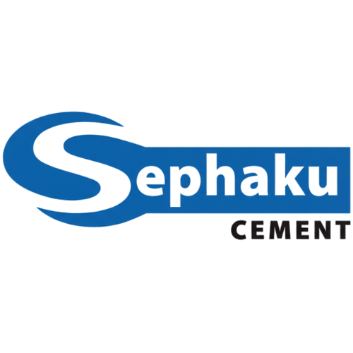 Sephaku Cement logo, representing a successful partnership and proven quality of Staminair's air blaster solutions for material flow issues in heavy industry.