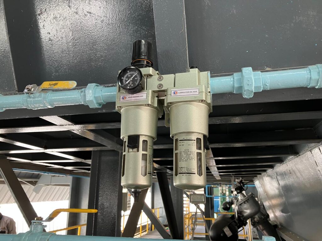 Air preparation unit maintaining system pressure and air quality for reliable, high-performance operation of Staminair air blasters.