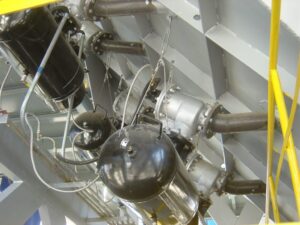 Sturdy Air Blaster Systems in use on cement or mining plant equipment, ensuring continuous flow and reduced downtime in preheaters and kilns.